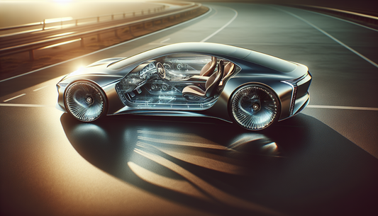 An architecturally balanced visual representation of a luxurious high-performance car. This automobile is of the latest design, exuding elegance and sophistication. Its body is a sleek metallic color,