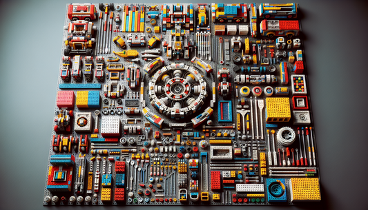 Explore a detailed view of a generic interlocking brick toy set, similar to those popular in the mid-20th century. This set is numbered 10311 and renowned for its awe-inspiring features and creative p