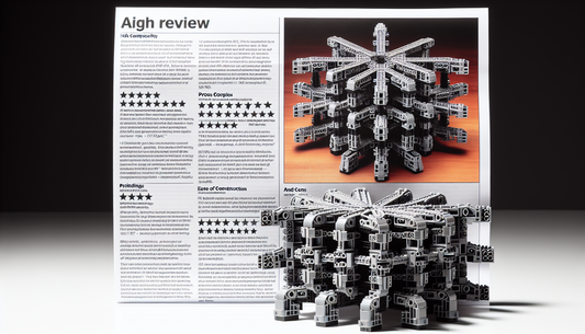 An analytical depiction of a construction toy set, dubbed 42141, built with intricate interconnected plastic pieces that are known for their ability to form complex structures. The set appears to be o