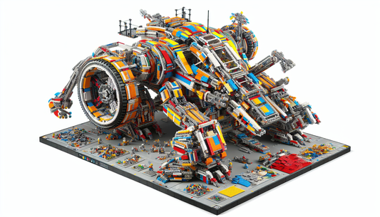An image showcasing a 3D model of a LEGO set labeled as 21051. The LEGO pieces are strikingly detailed and brightly colored. The set, when completely assembled, forms an impressive structure. The set