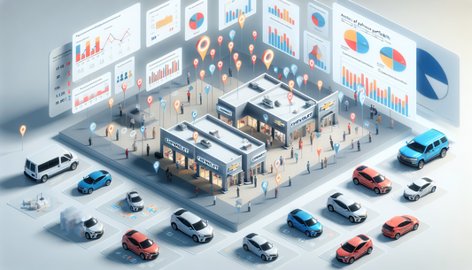 A visual representation of the analysis of performance and reliability of Chevrolet Dealers. A set of graphs and charts showing vital statistics such as customer satisfaction, number of cars sold, and