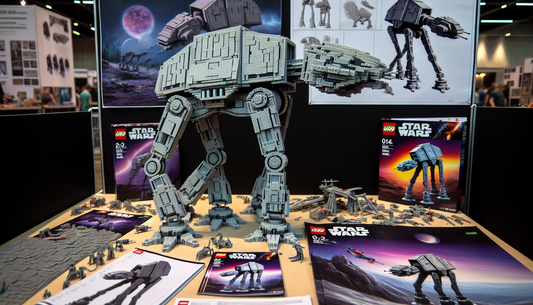 An interesting display of creativity through building blocks: A merging of science fiction concepts with a general love for building. Depict a towering construction made from interlocking plastic bric