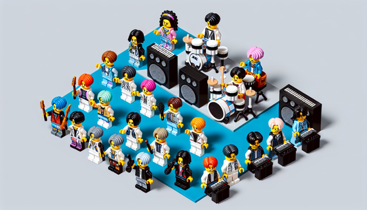 Design and explore a world of unique LEGO sets inspired by the concept of a globally popular boy band. The sets include various themes such as music, dance, and fashion. These LEGO sets promote creati
