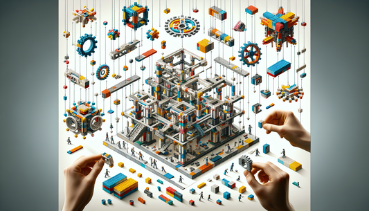 A detailed visual exploration of a generic interlocking brick toy set bearing the number 10307. This image should depict the various bricks, shapes and colors provided in the set, the complex structur