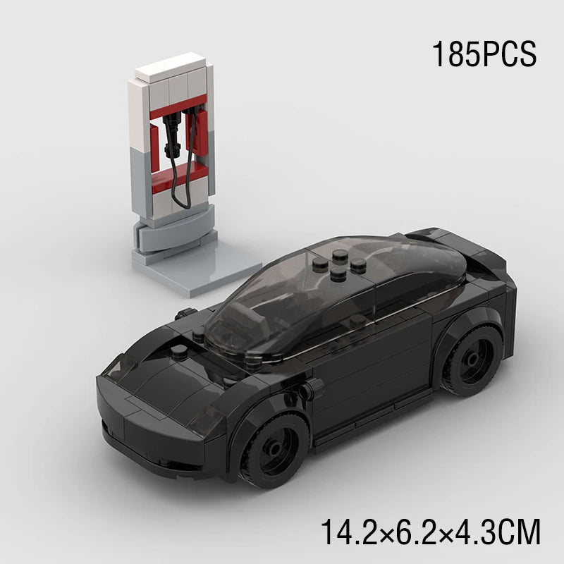 Electric Model 3 Style Sedan with Charging Station
