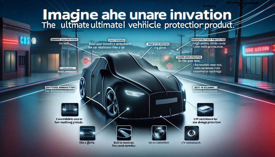 Imagine a unique innovation dubbed as the 'Car Hoodie'. This innovation is the ultimate vehicle protection product, designed like a hoodie. However, instead of cloth and fabric, it's made of highly du