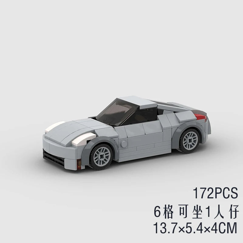 Driftbricks Nissan 350Z grey brick model with smooth curves