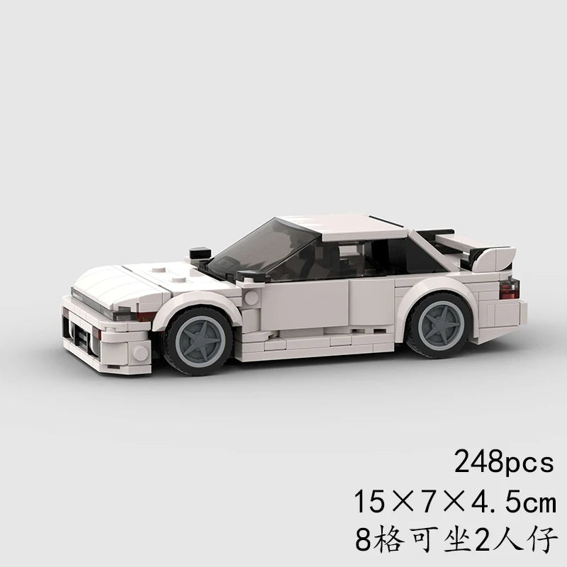 Driftbricks Nissan Silvia S13 white brick model with aero and spoiler